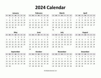 free printable calendar 2024