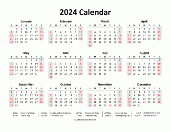 printable 2024 calendar in word