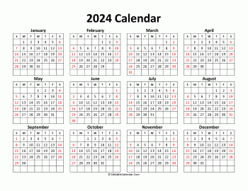 printable free calendar 2024