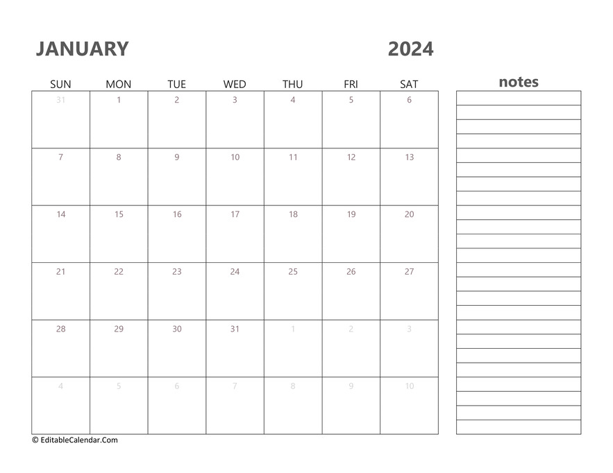 January 2024 Printable Calendar with Holidays