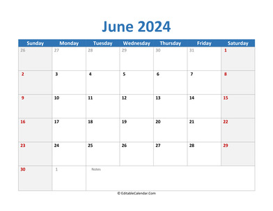 2024 printable calendar june