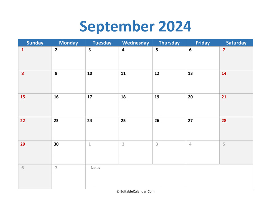 Download 2024 Printable Calendar September (PDF Version)