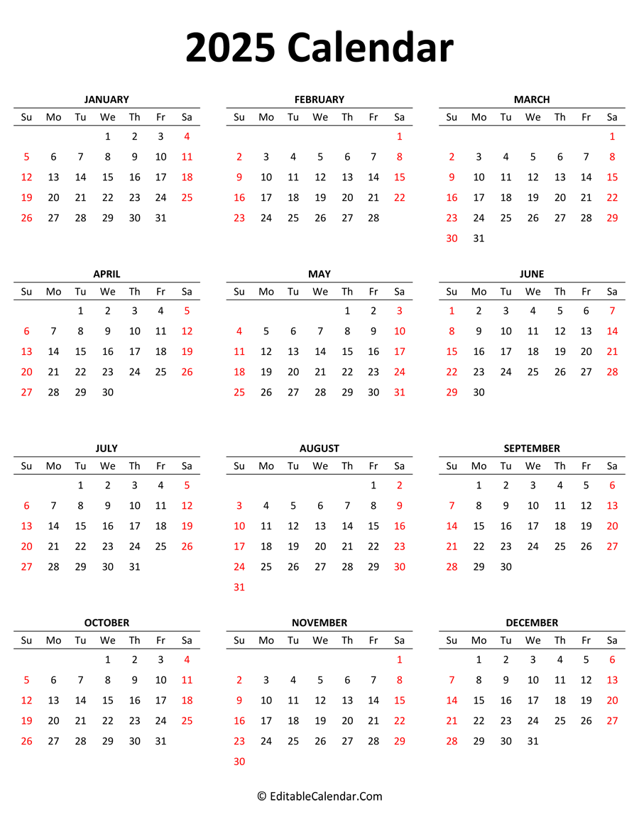 Broadcast Calendar 2025