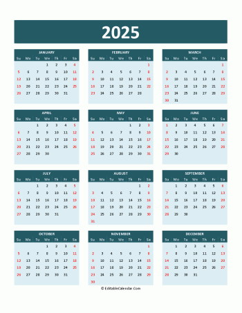 2025 calendar printable in word, pdf