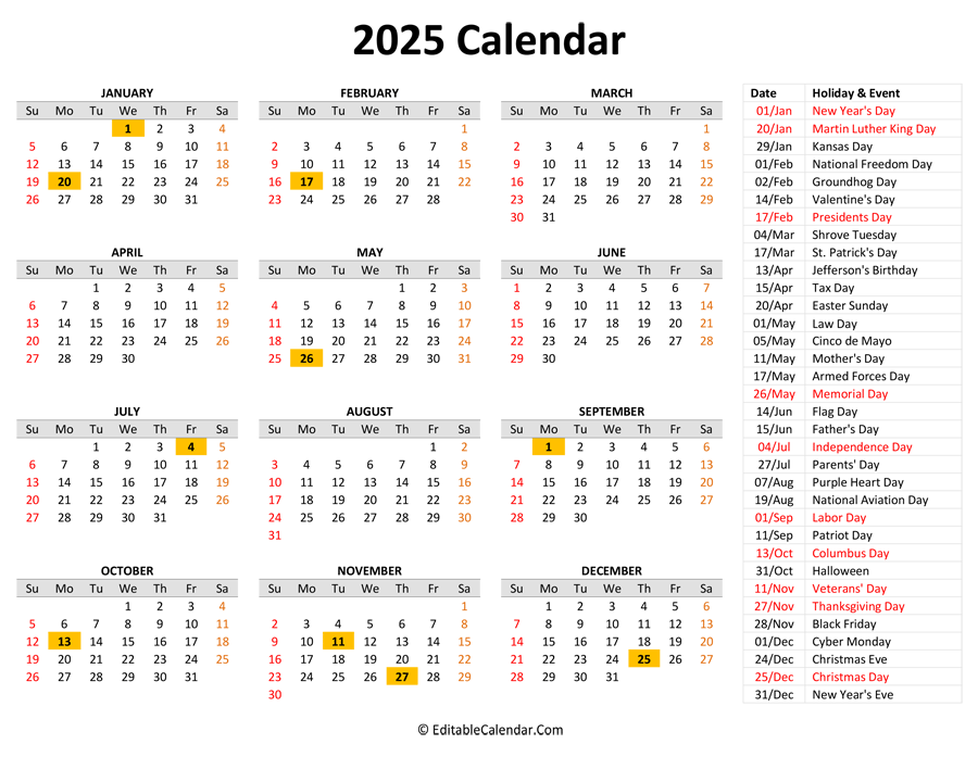 2021 - 2025 Calendar : March 2021 Blank Calendar : Calendar from 2020 ...