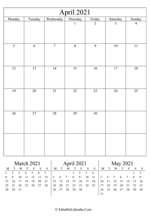 april 2021 editable calendar portrait