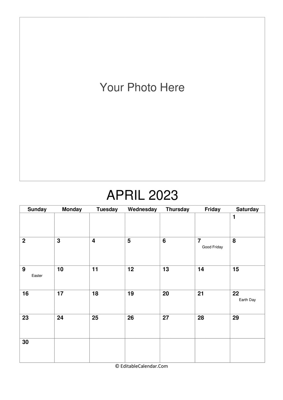 april 2023 photo calendar