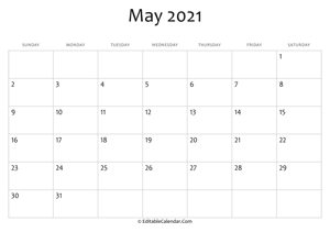 blank may calendar 2021