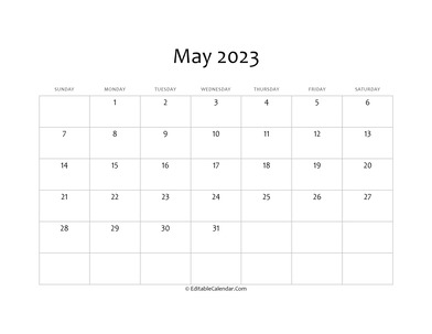 blank may calendar 2023