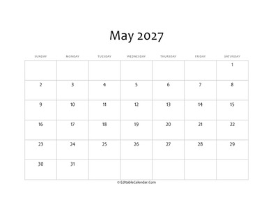 blank may calendar 2027