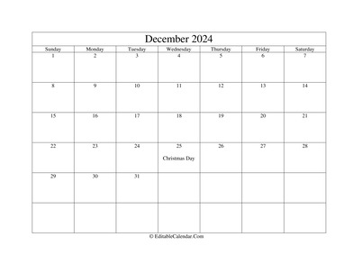 december 2024 printable calendar holidays