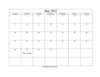 may 2023 printable calendar holidays