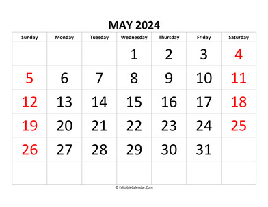 may 2024 calendar editable