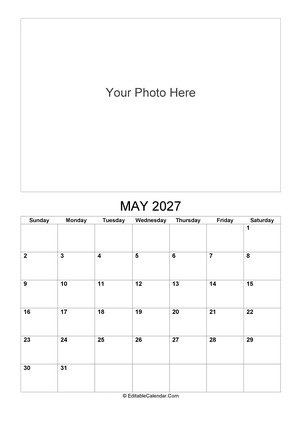 may 2027 photo calendar