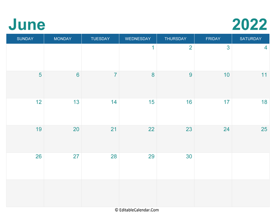 printable monthly calendar june 2022