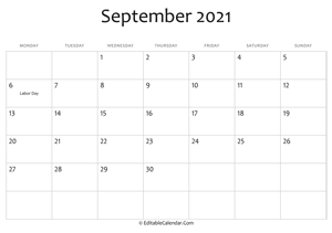 september 2021 printable calendar with holidays