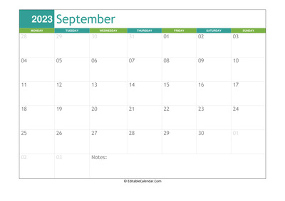 september calendar 2023 printable